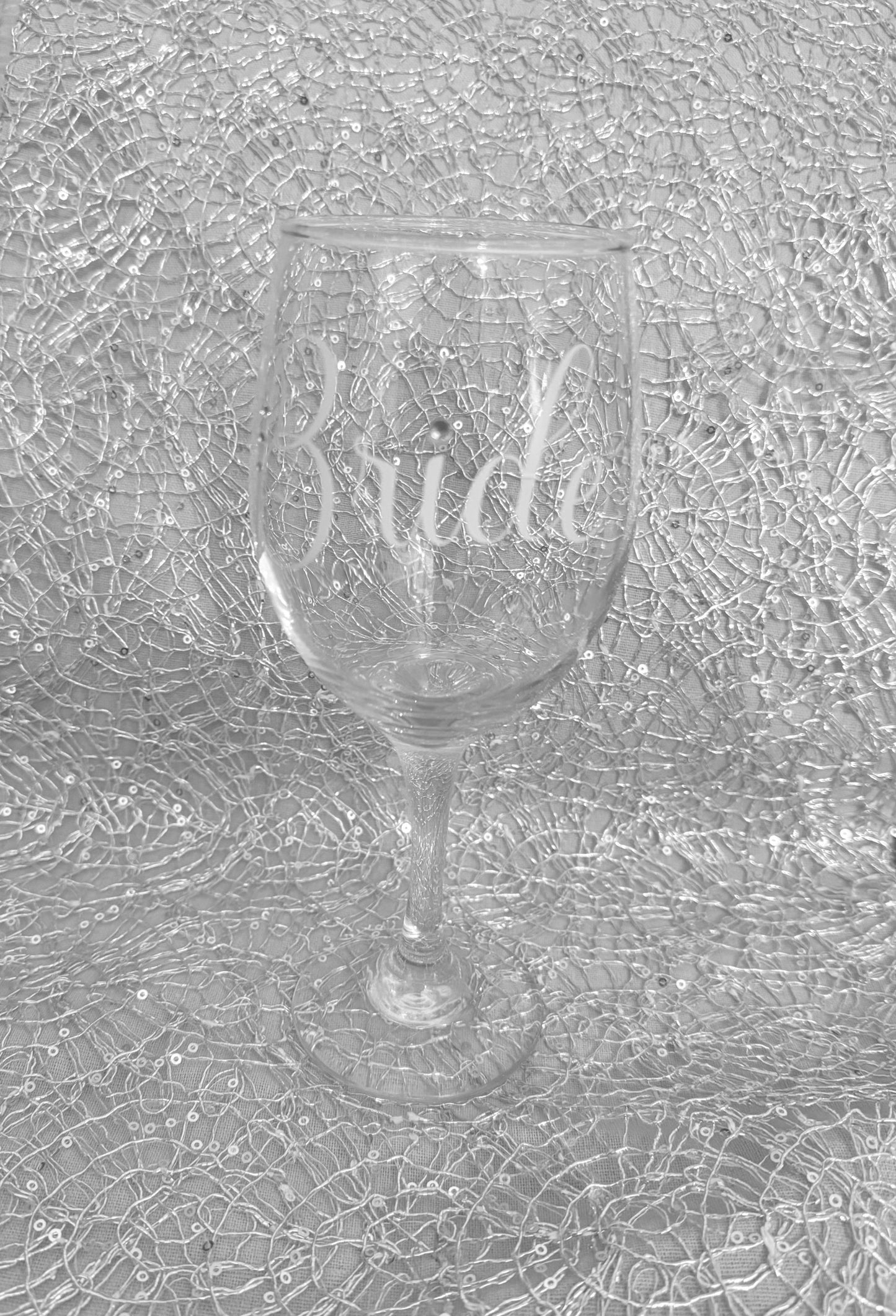 Bride Bling wine glass