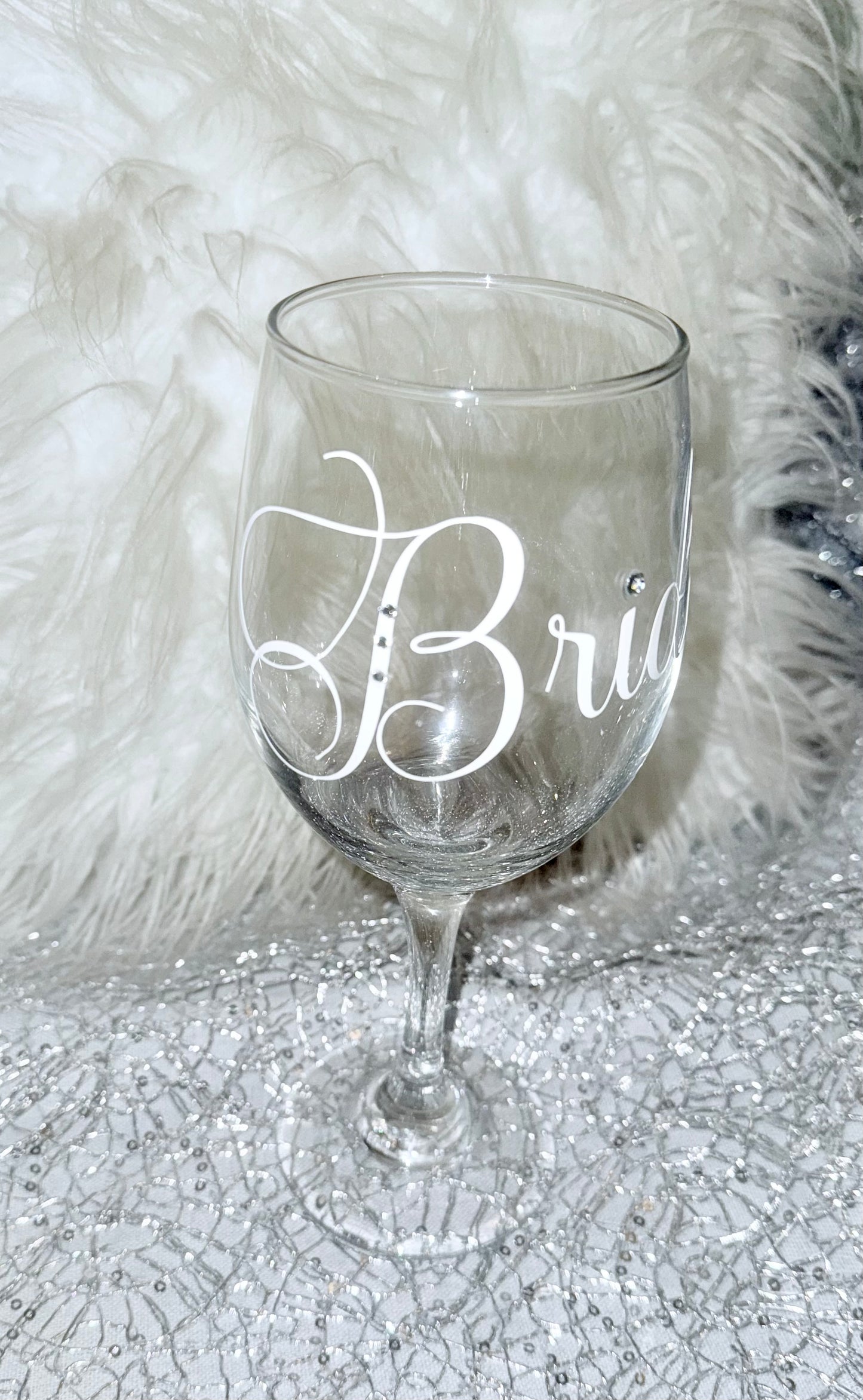 Bride Bling wine glass