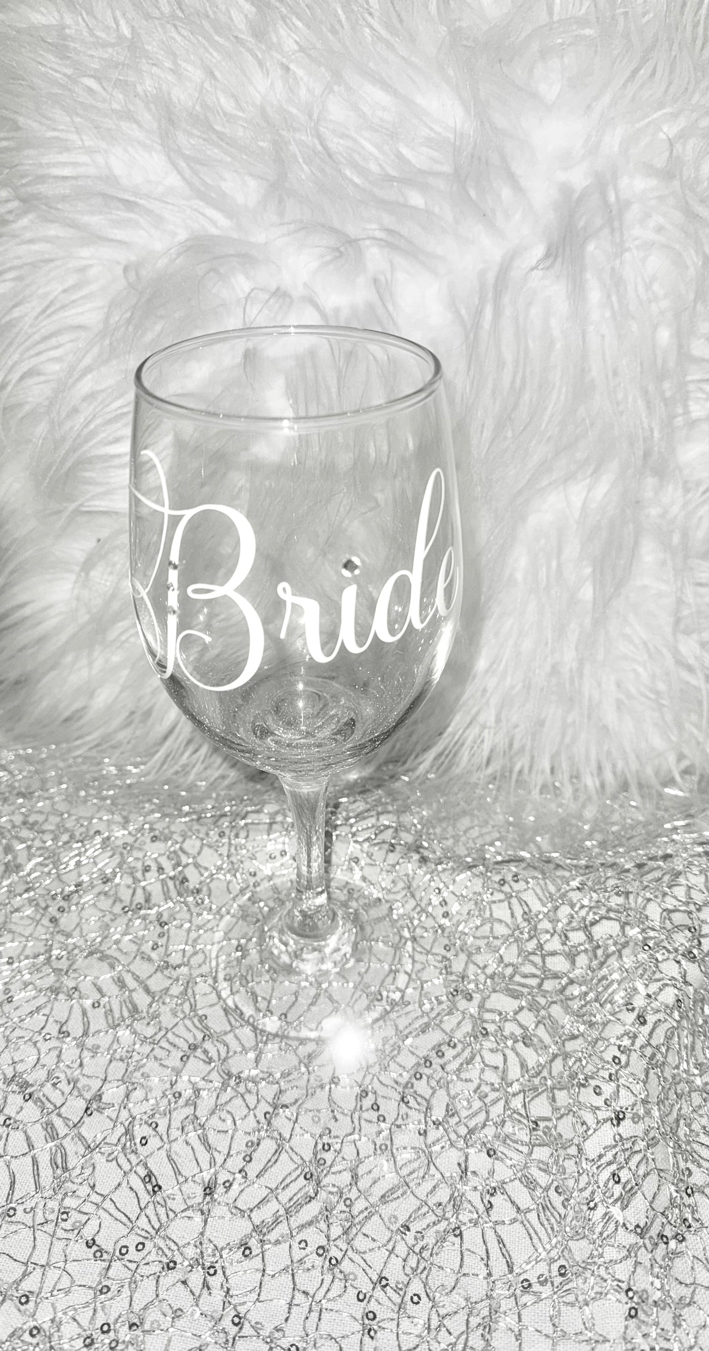 Bride Bling wine glass