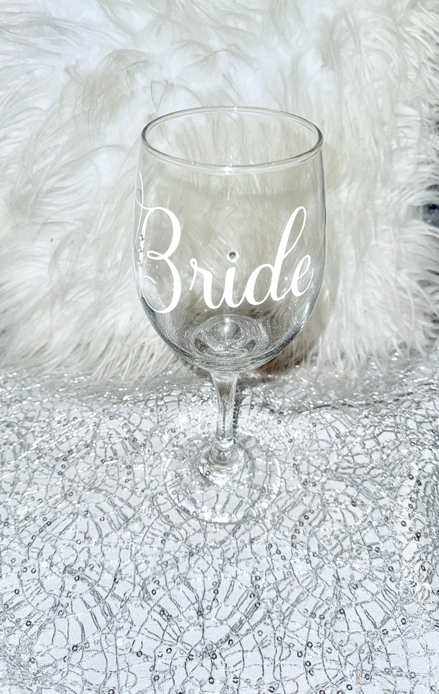 Bride Bling wine glass