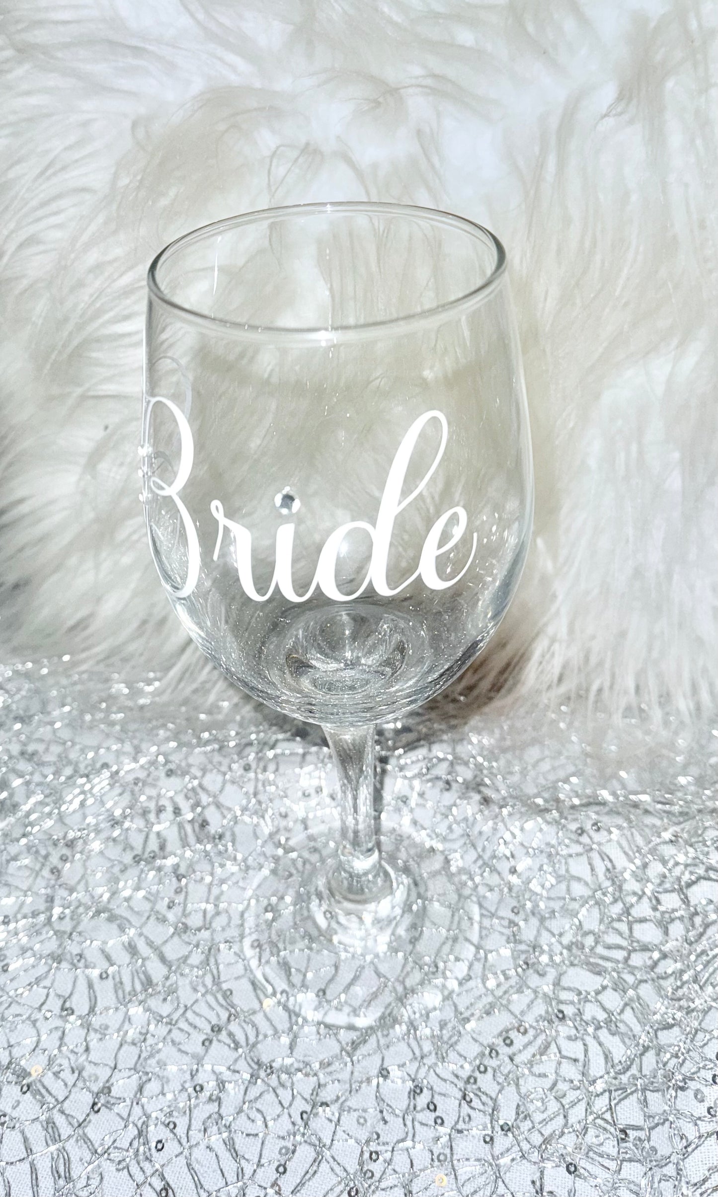 Bride Bling wine glass