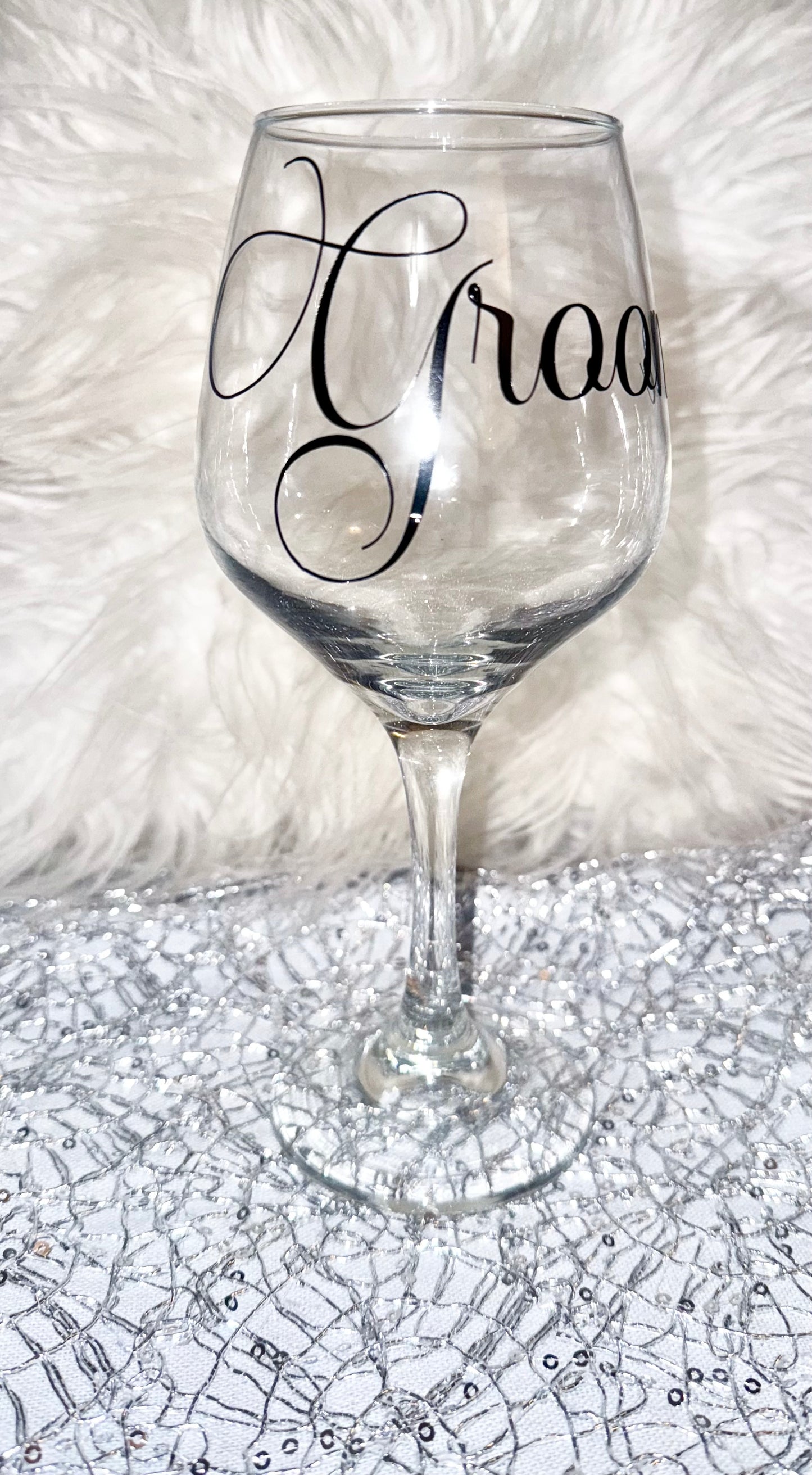 Groom wine glass