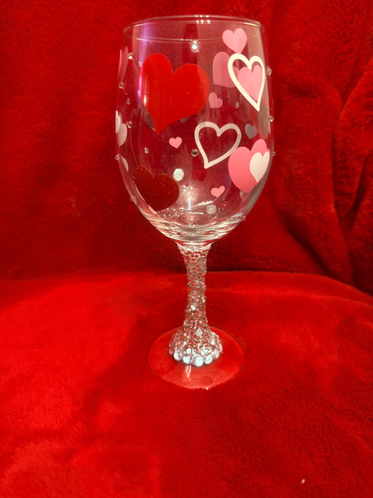 Valentine’s Day BLING wine glass