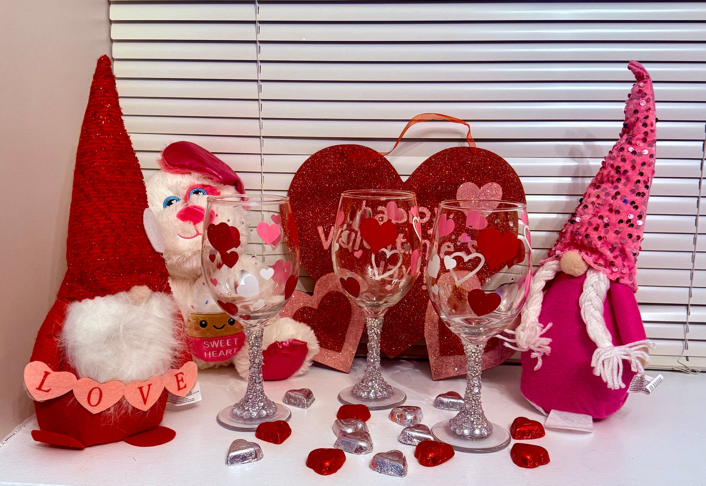 Valentine’s Day BLING wine glass