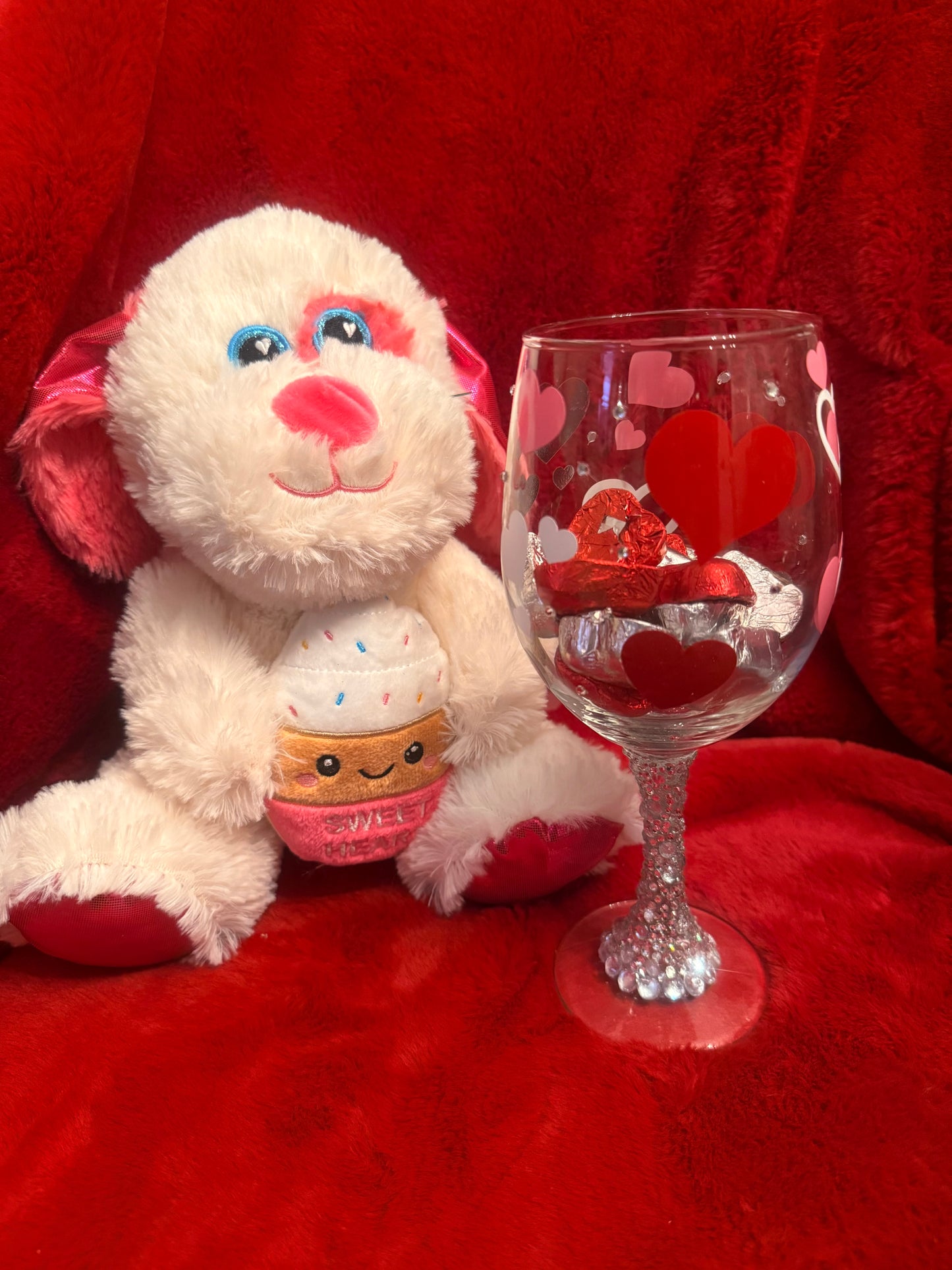 Valentine’s Day BLING wine glass