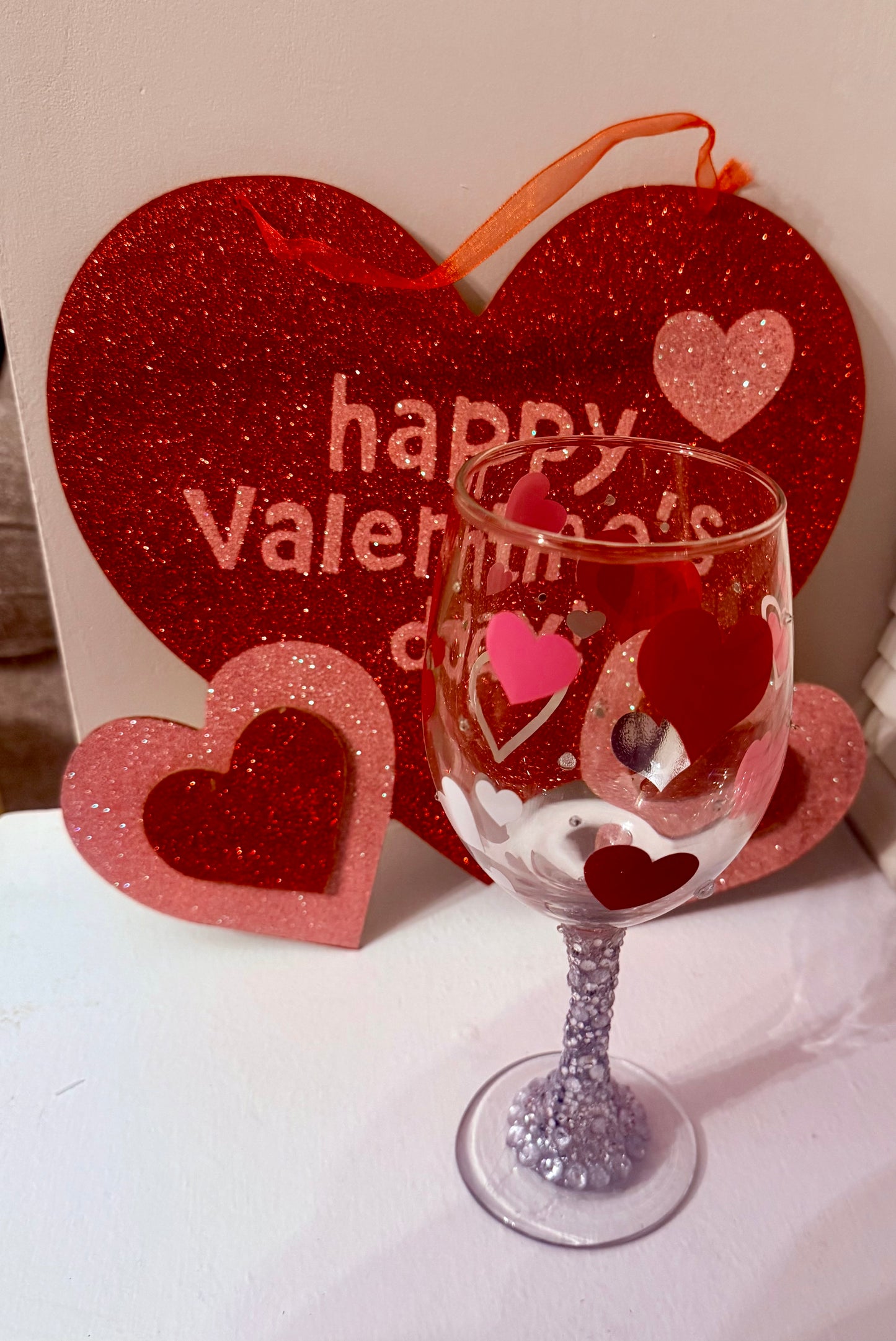 Valentine’s Day BLING wine glass