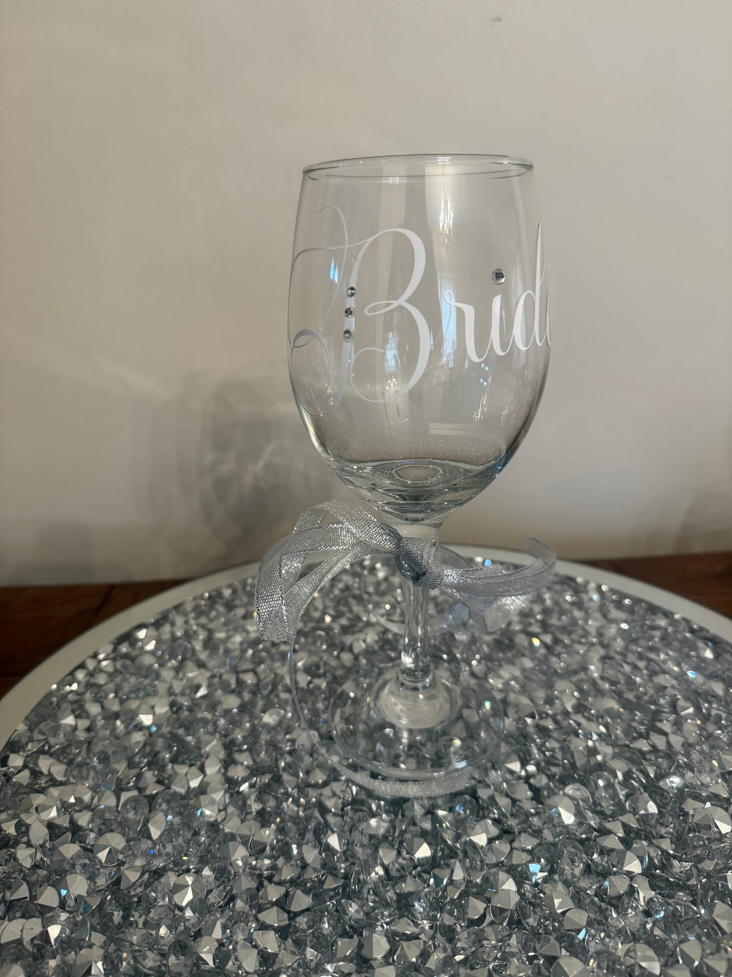 Bride Bling wine glass