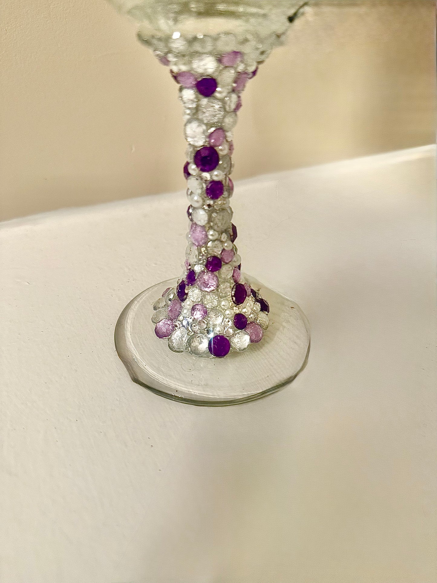 Flower BLING wine glass