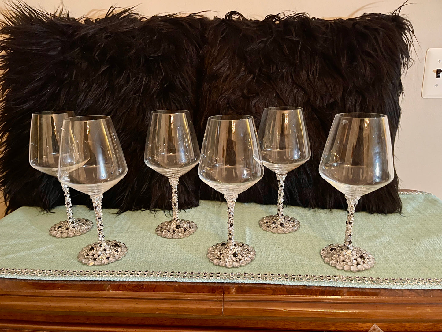 Custom made Bling wine glass